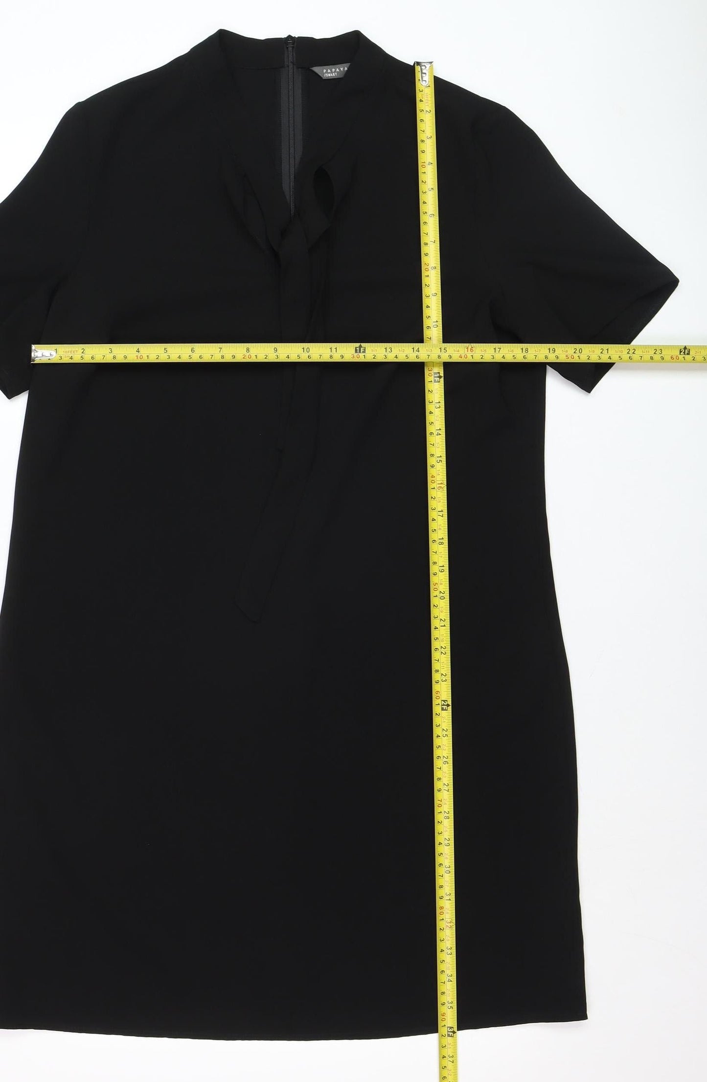 Papaya Women’s Black Shift Knee Length Smart Work Dress Size 14