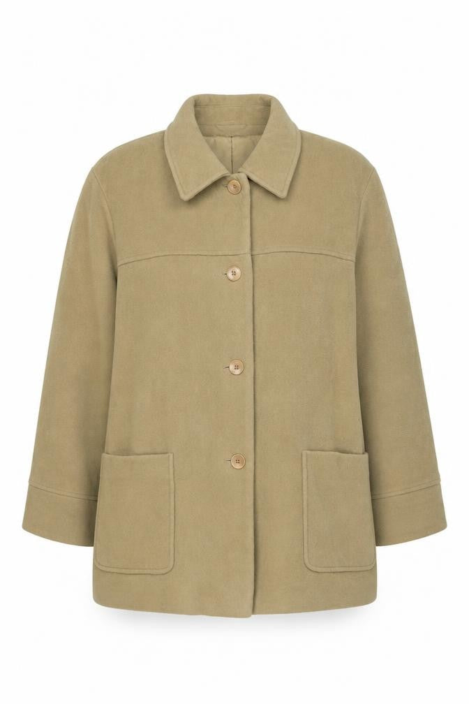 Classics First Avenue Women's Beige Wool Blend Mid-Length Coat Size 22