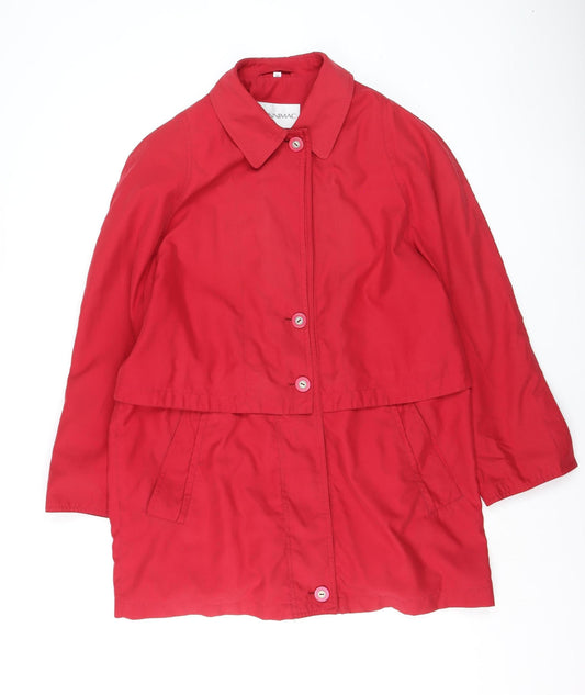 Dannimac Women's Red Waterproof Mid-Length Rain Coat Size M