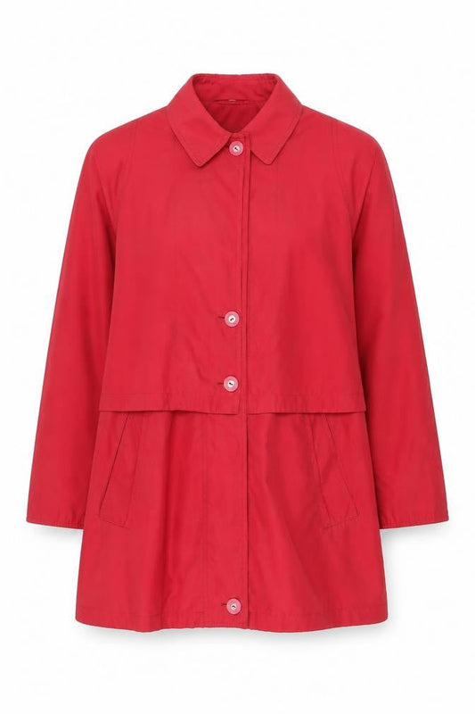 Dannimac Women's Red Waterproof Mid-Length Rain Coat Size M