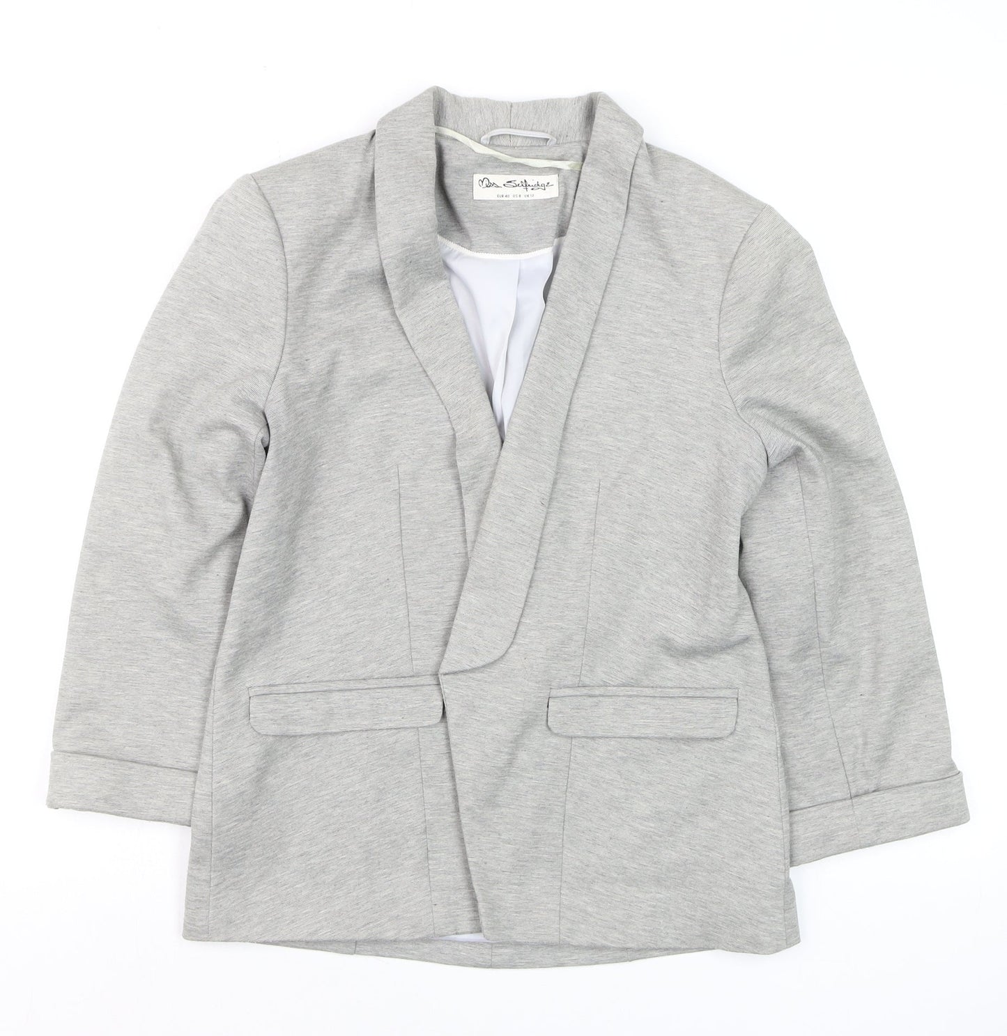 Miss Selfridge Women’s Grey Blazer UK 12 Regular Fit Jersey Style