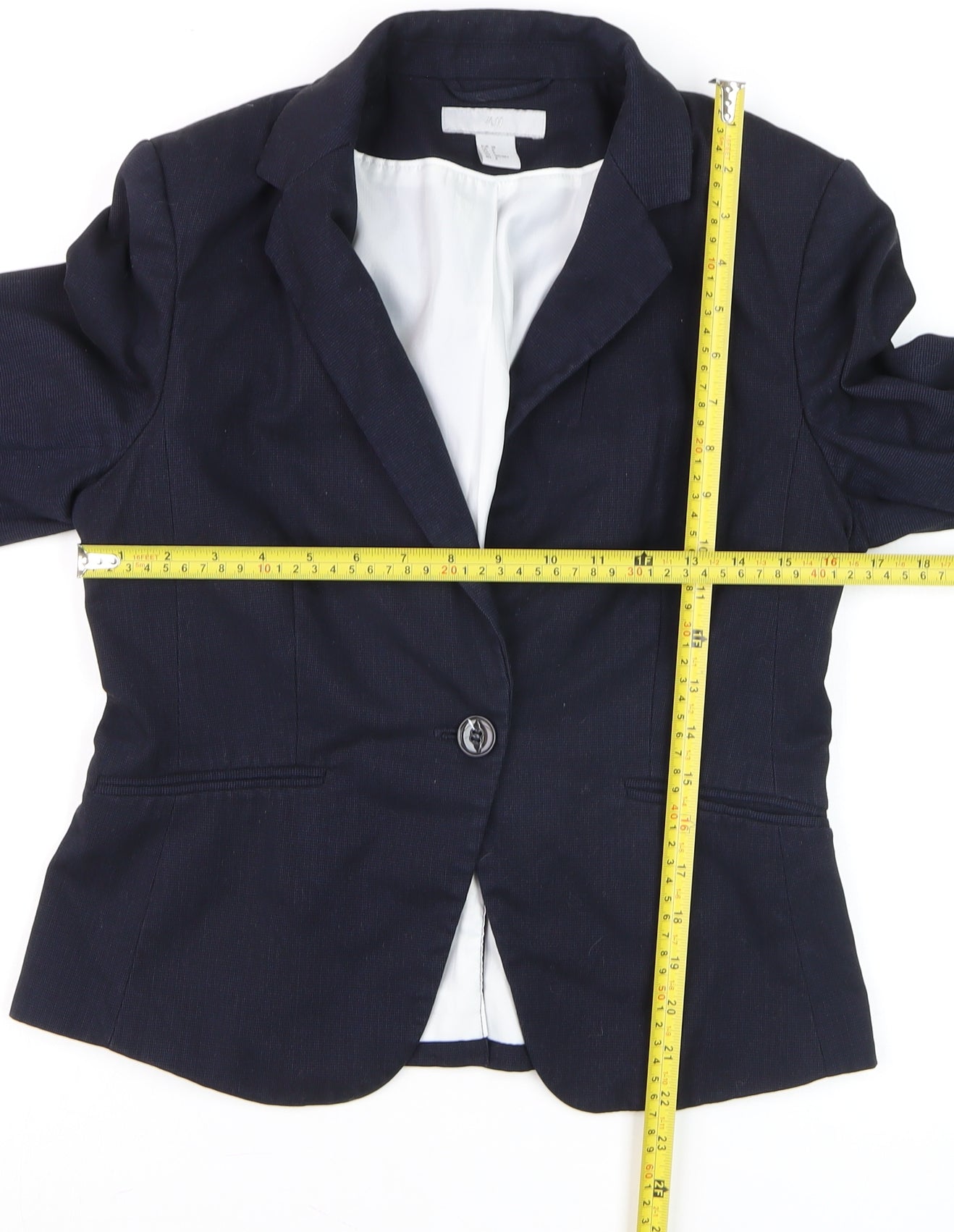 H&M Womens Blue Slim Fit Blazer Jacket Size 10 Formal Workwear