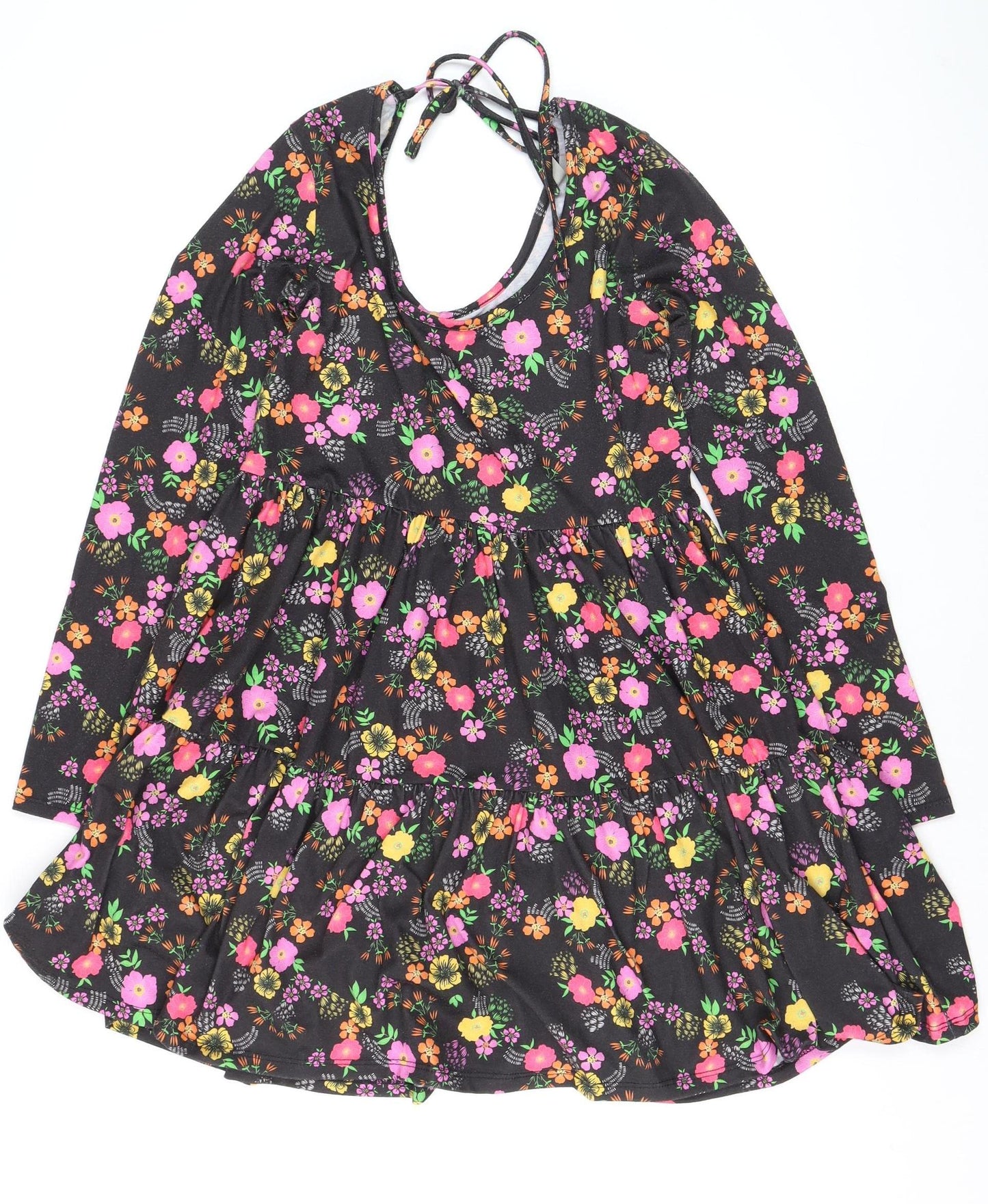 ASOS Women’s Multicoloured Floral Skater Dress Size 10 Long Sleeve