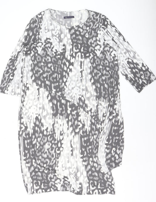 Marks and Spencer Women Grey Abstract Shift Dress Size 16