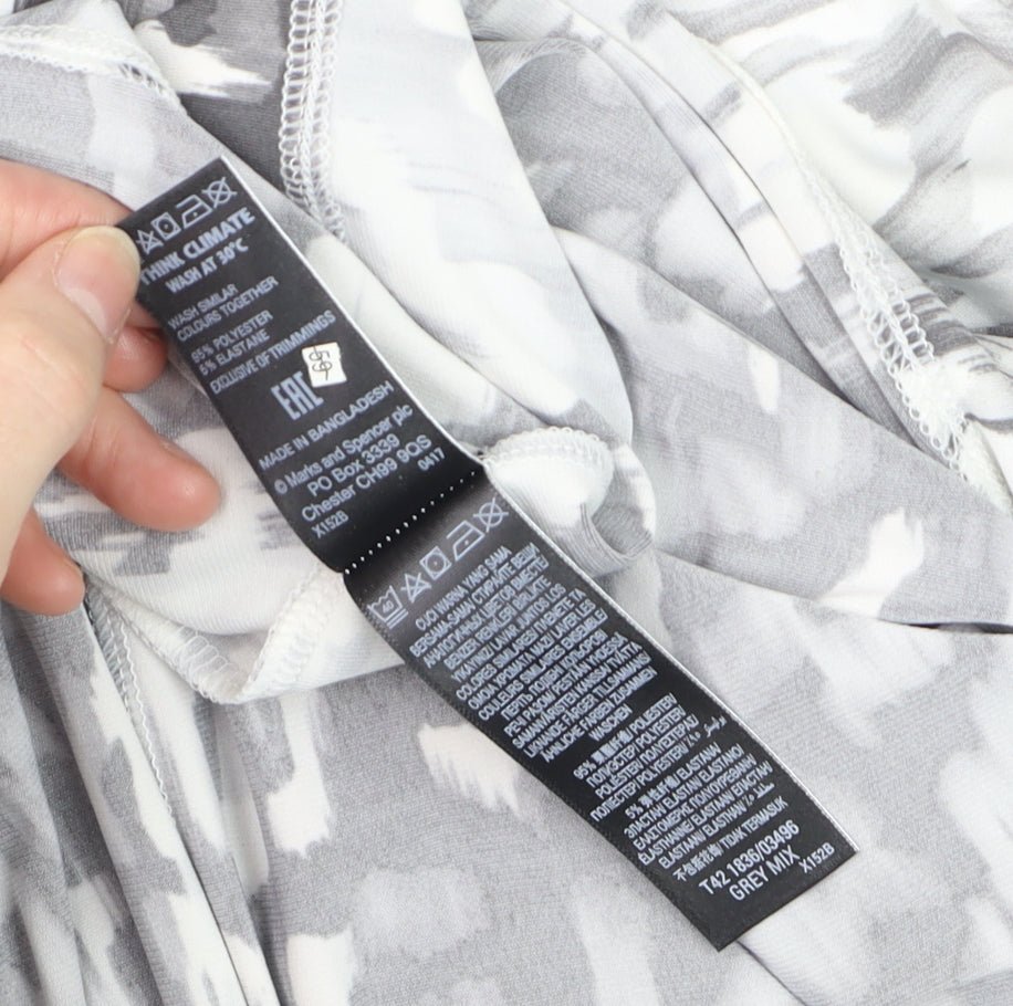 Marks and Spencer Women Grey Abstract Shift Dress Size 16