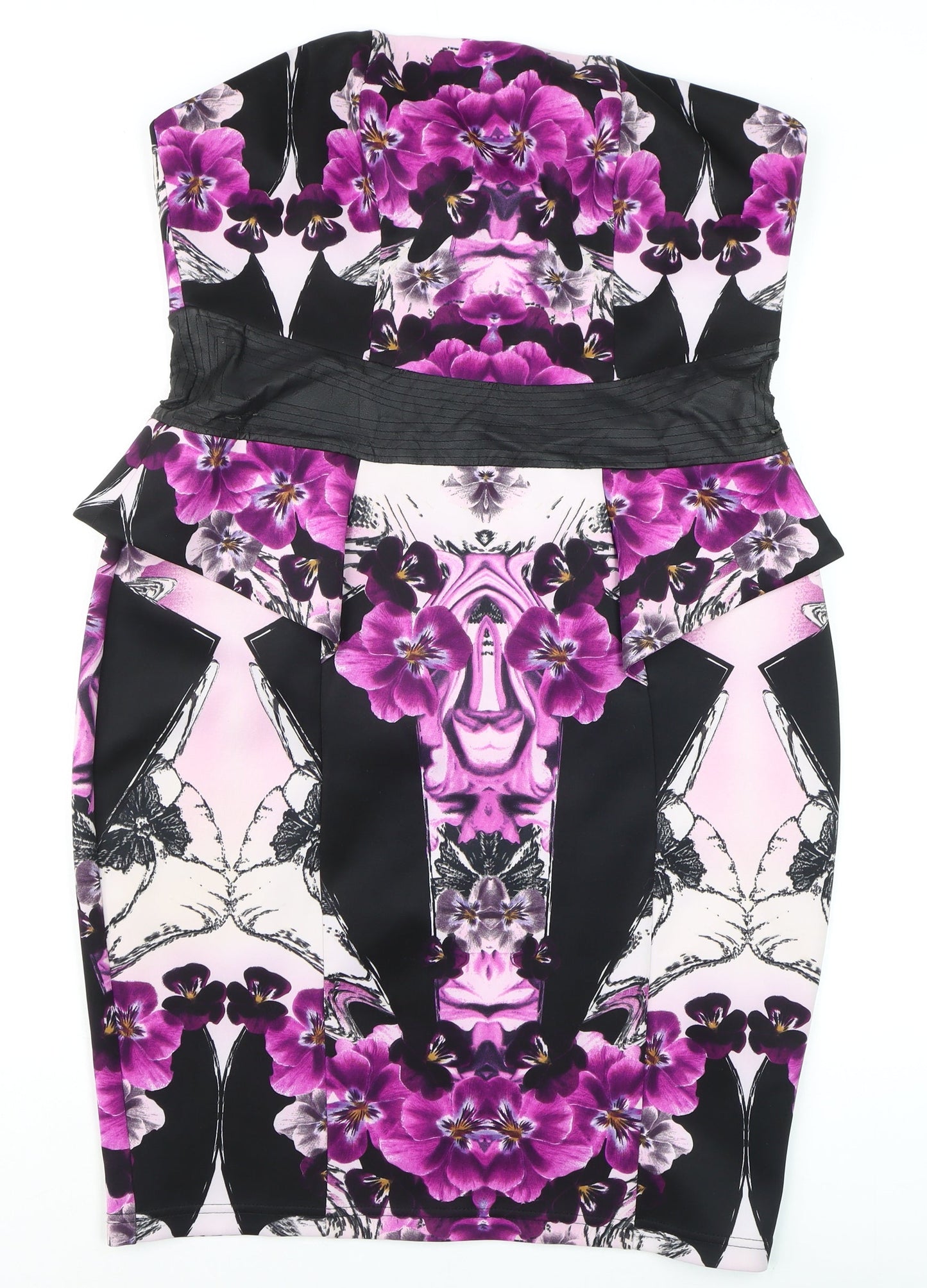Lipsy Women’s Multicoloured Floral Strapless Bodycon Dress Size 18