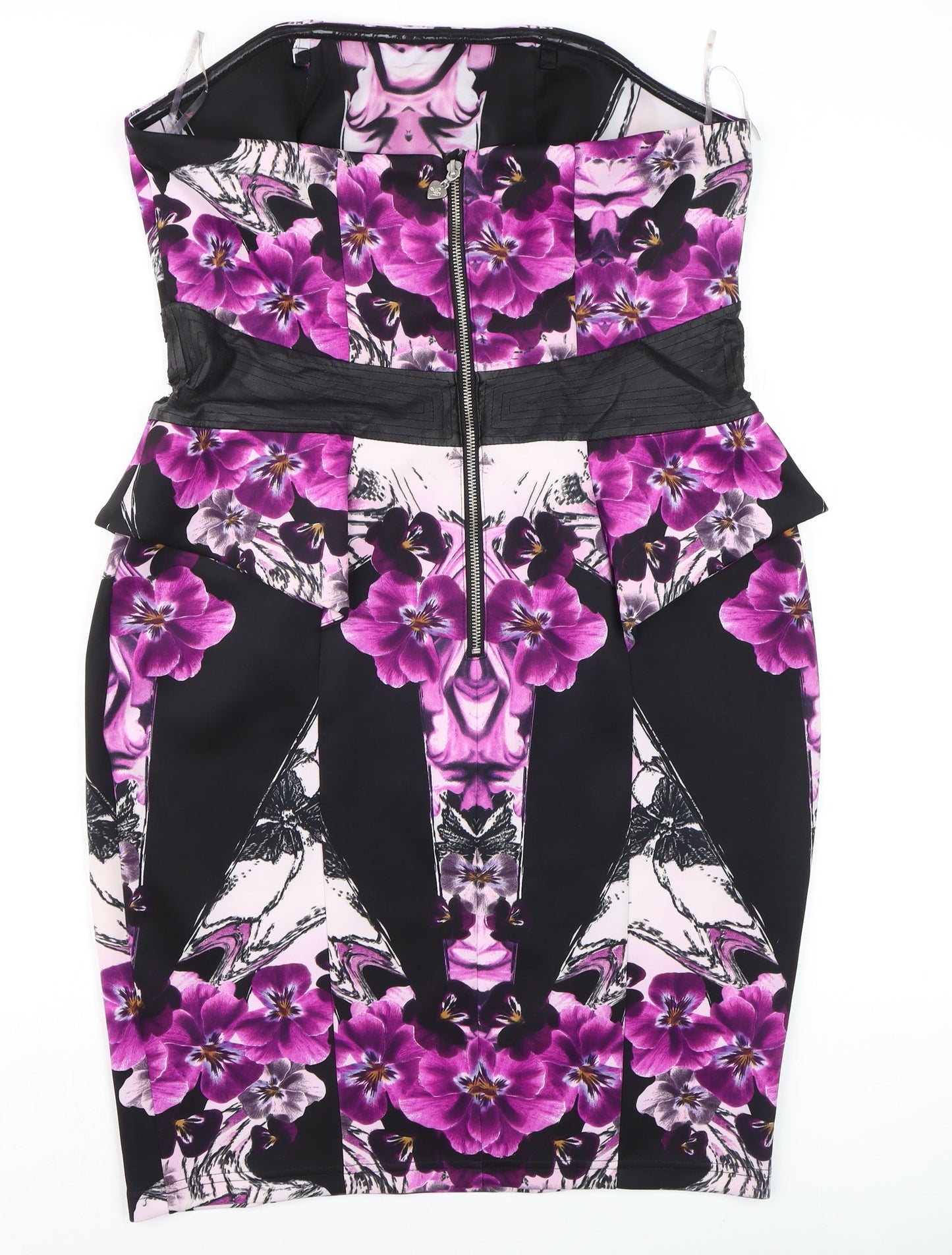 Lipsy Women’s Multicoloured Floral Strapless Bodycon Dress Size 18