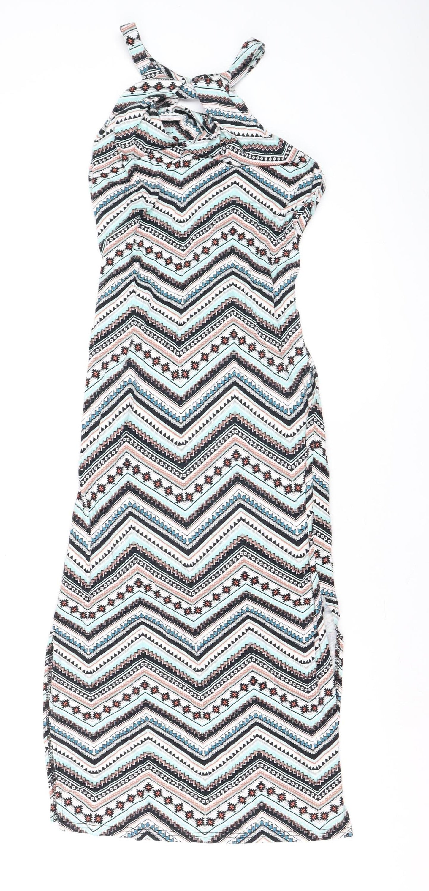 Oasis Women’s Multicoloured XS Halter Bodycon Aztec Dress