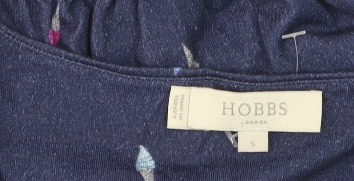 Hobbs Women Blue Geometric V-Neck Shift Dress Size S