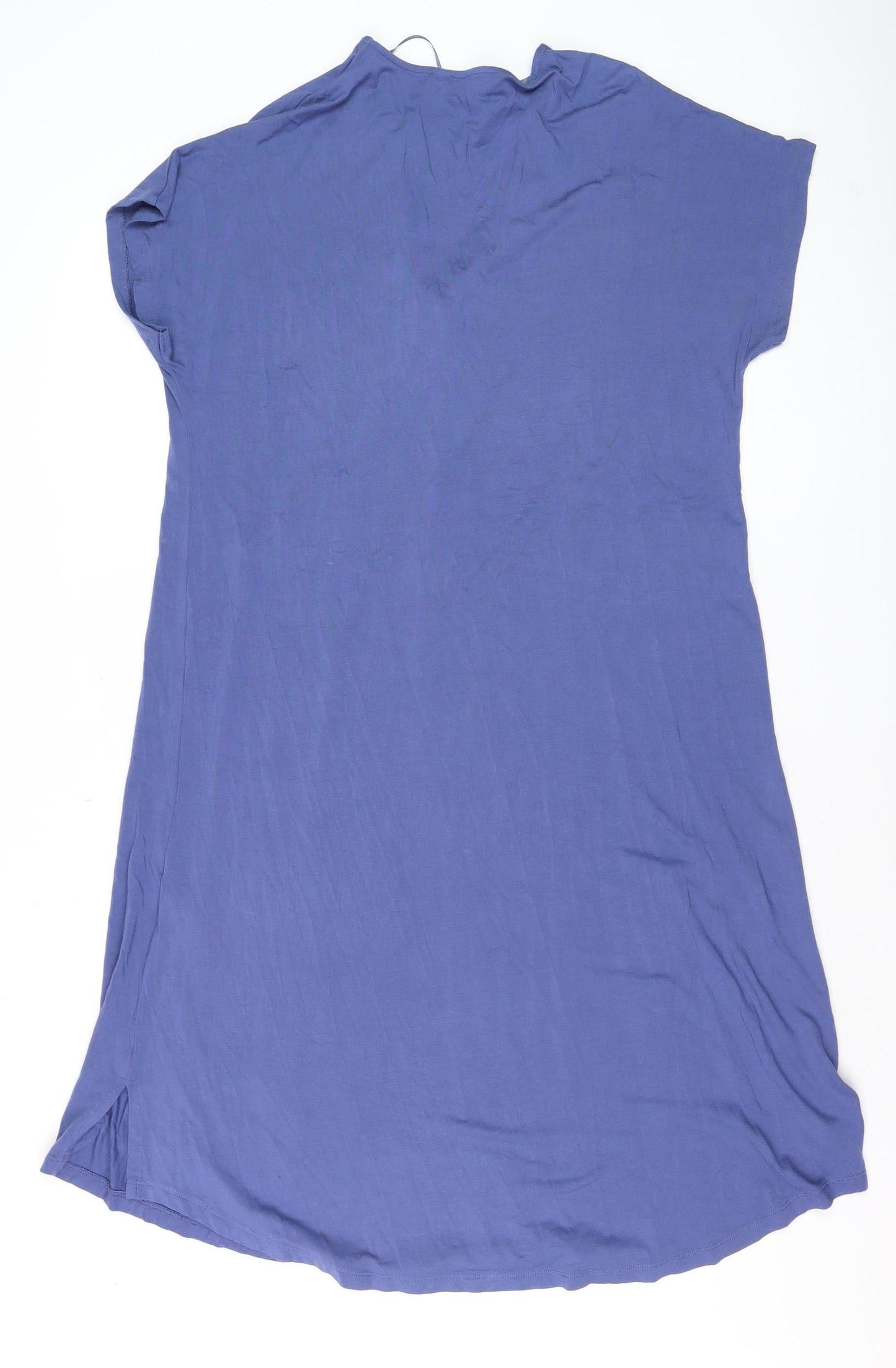 Part Two Women Blue Knee Length V-Neck Shift Dress Size S