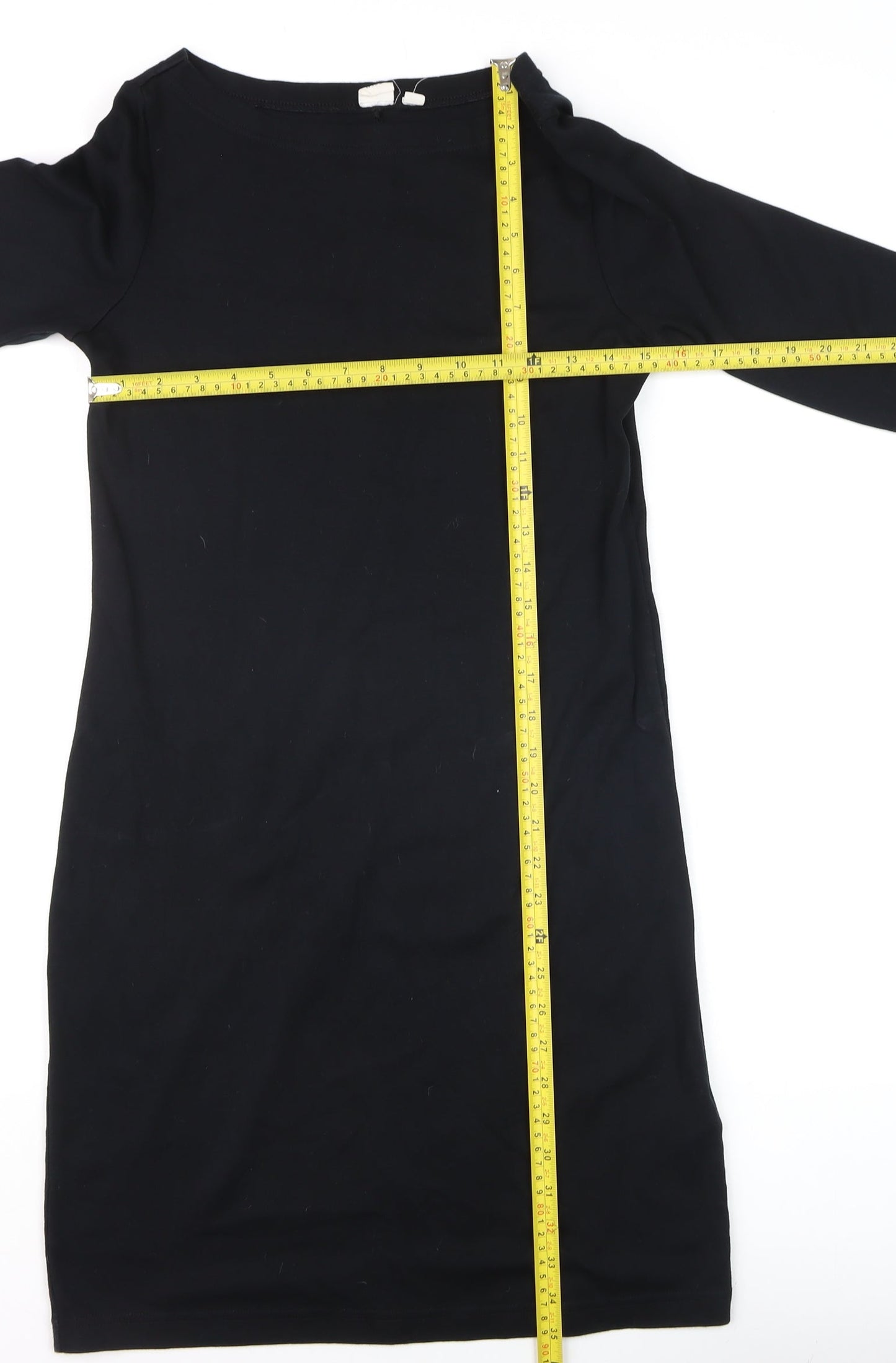 GAP Women’s Black Cotton Modal Shift Dress Size M 3/4 Sleeve