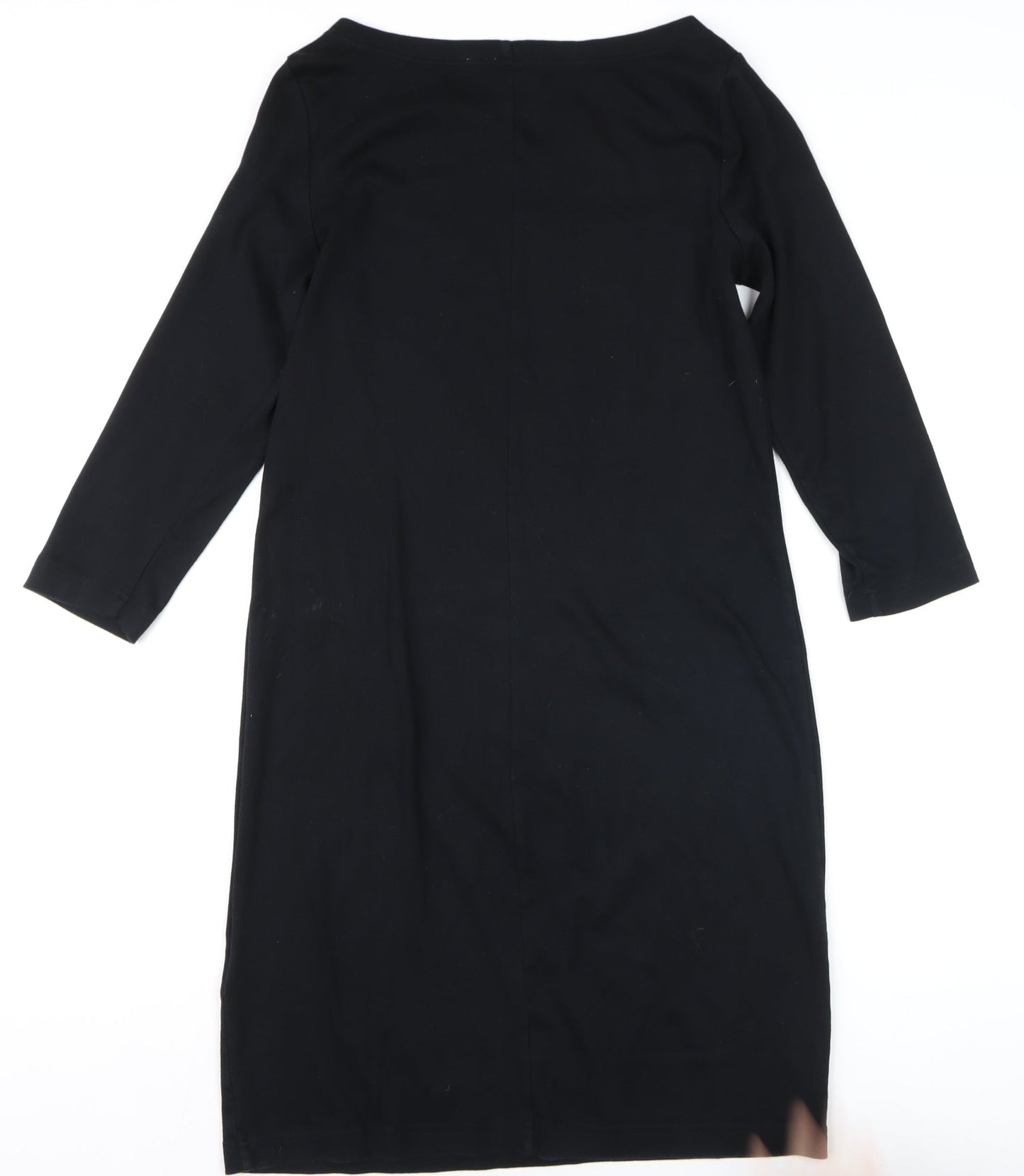 GAP Women’s Black Cotton Modal Shift Dress Size M 3/4 Sleeve