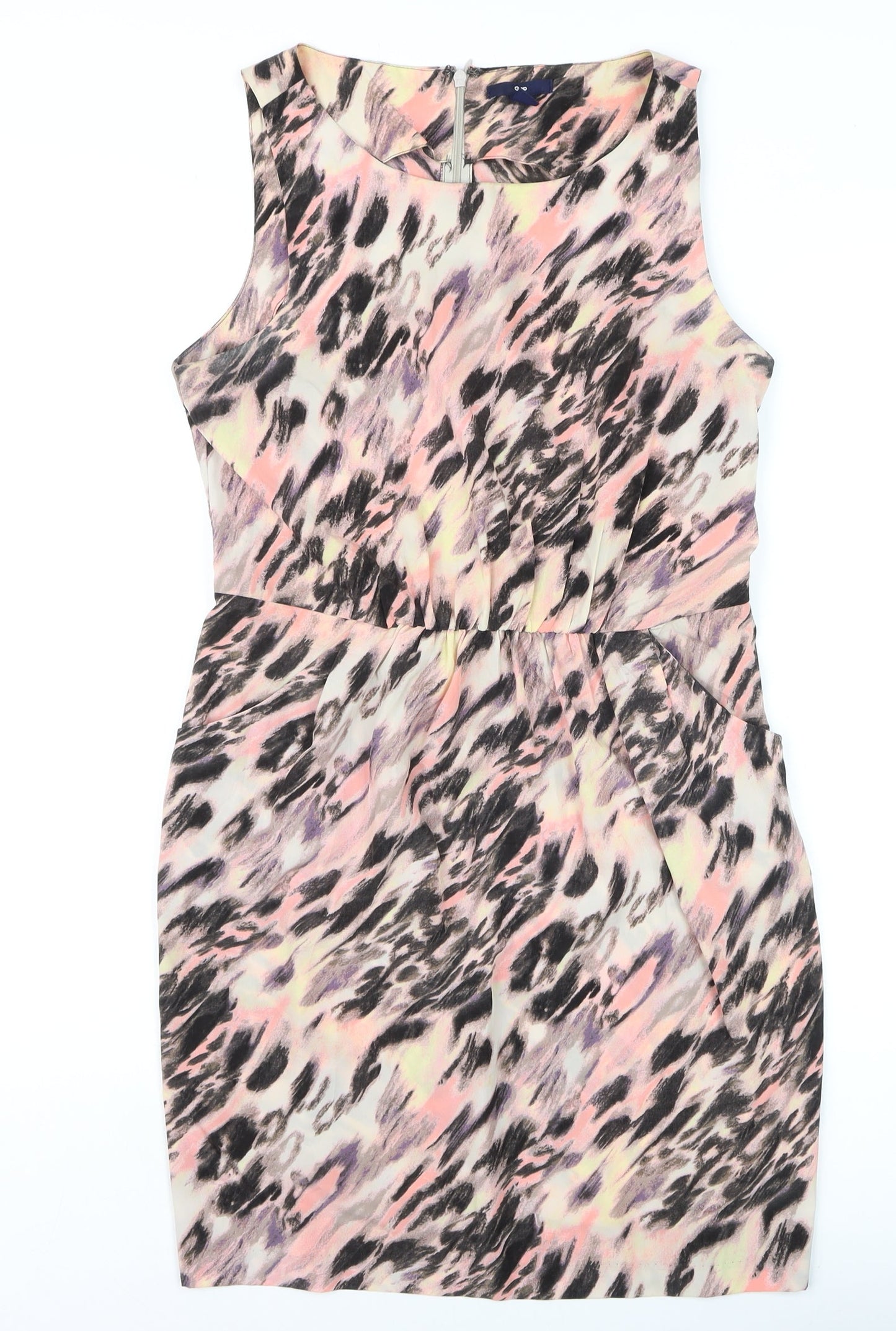 Gap Women Pink Animal Print Sleeveless Pencil Dress UK 10
