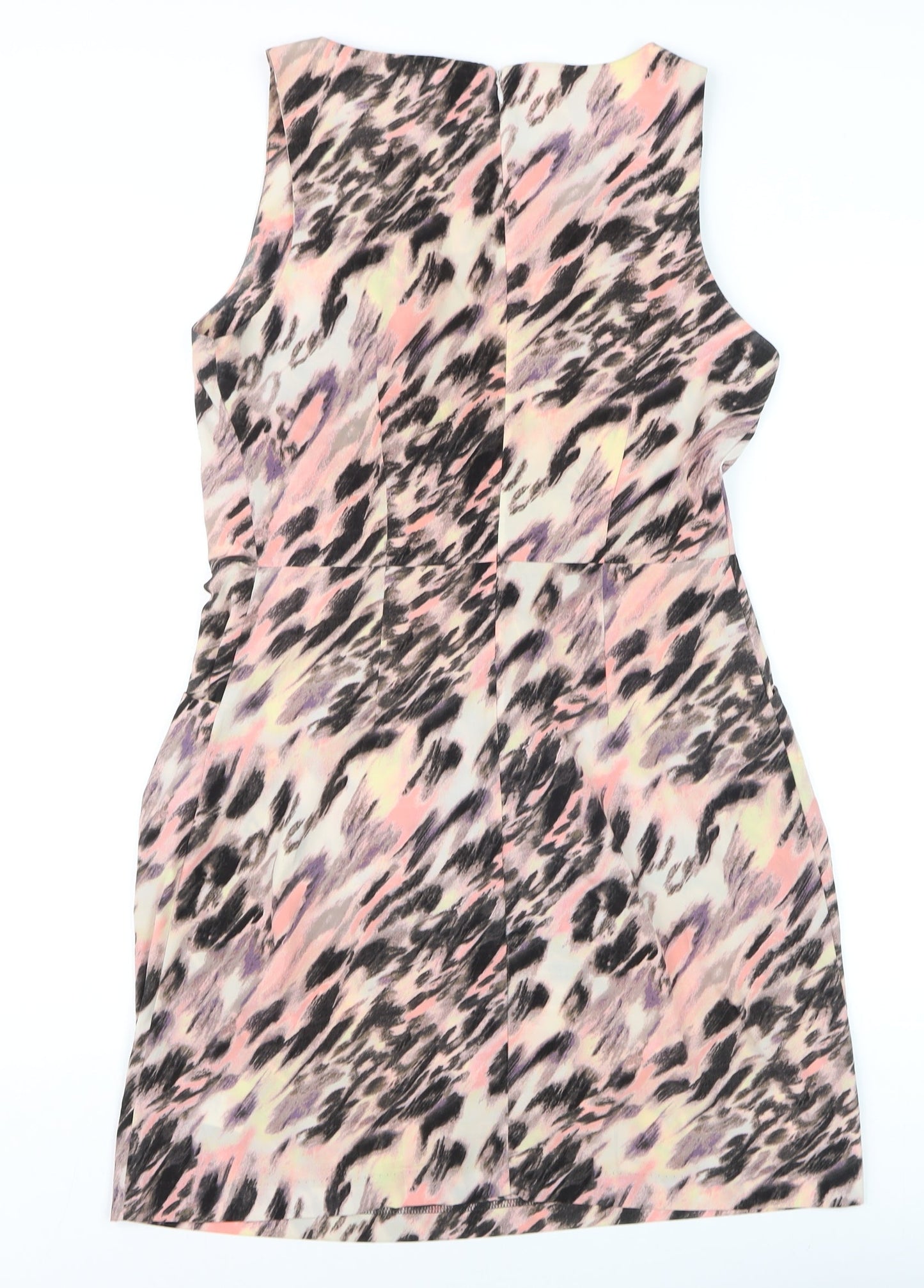 Gap Women Pink Animal Print Sleeveless Pencil Dress UK 10