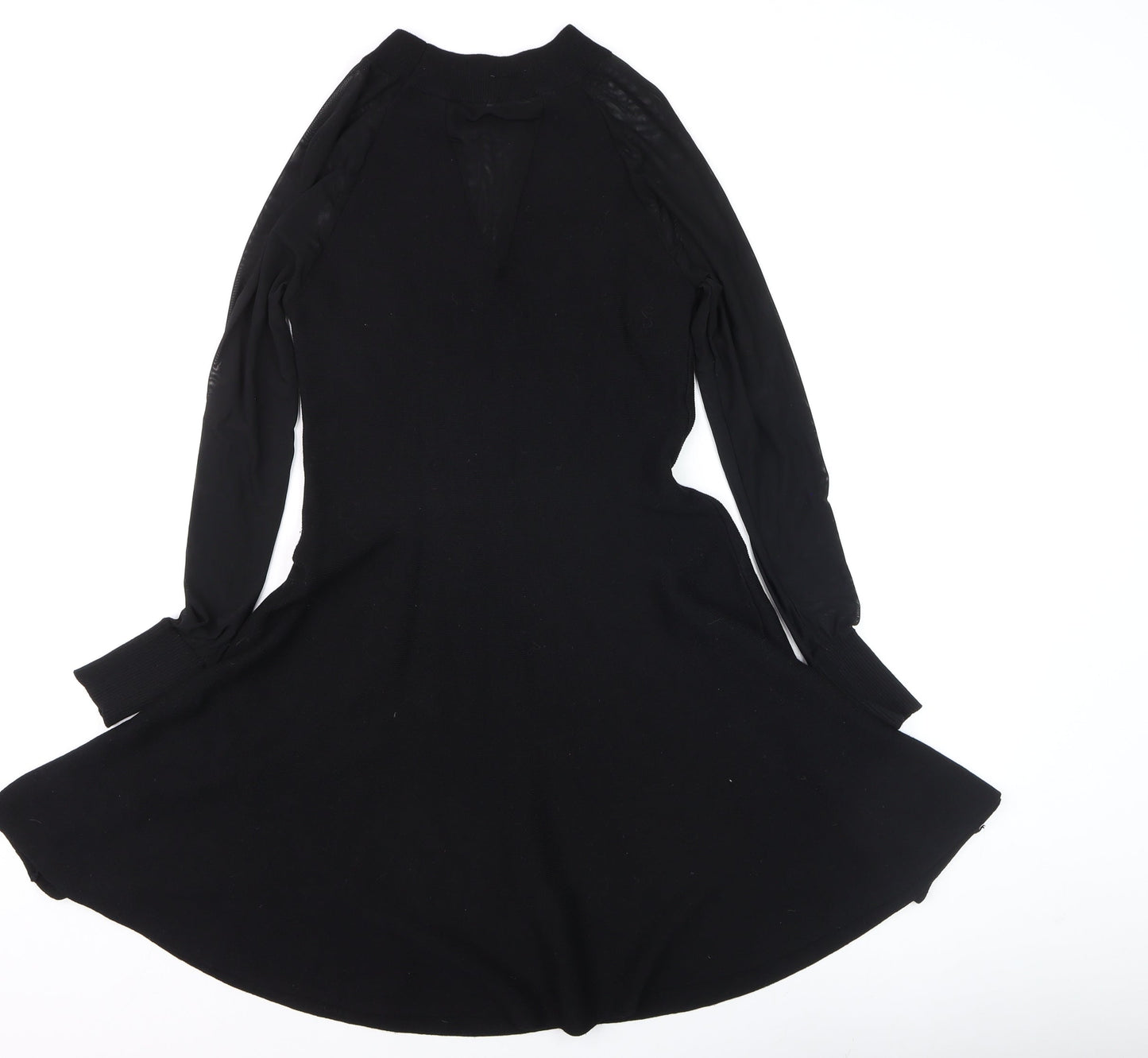 Instant Vintage Women Black Knit Fit & Flare Dress M