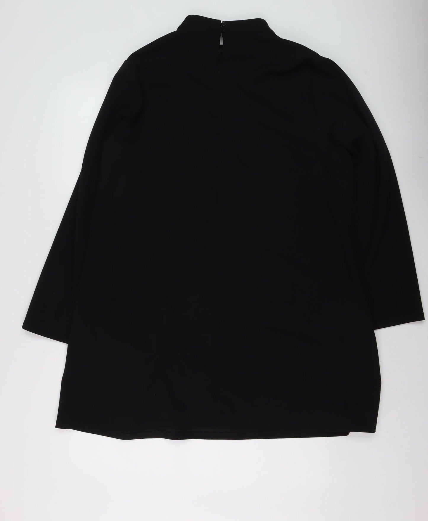 Gallery Women’s Black XL Shift Dress Long Sleeve High Neck