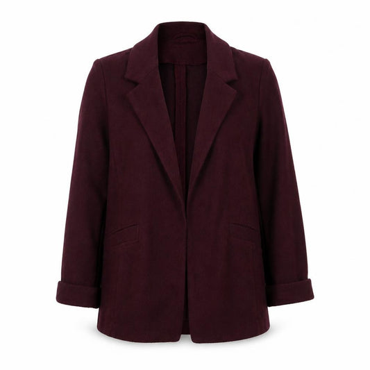 New Look Women's Purple Blazer Jacket Size 8 Mid Length 3/4 Sleeve