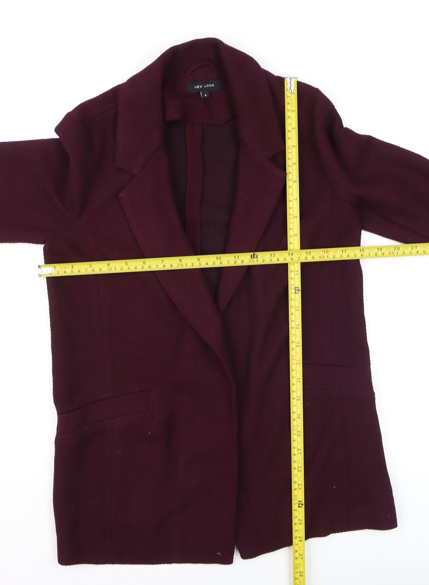 New Look Women's Purple Blazer Jacket Size 8 Mid Length 3/4 Sleeve