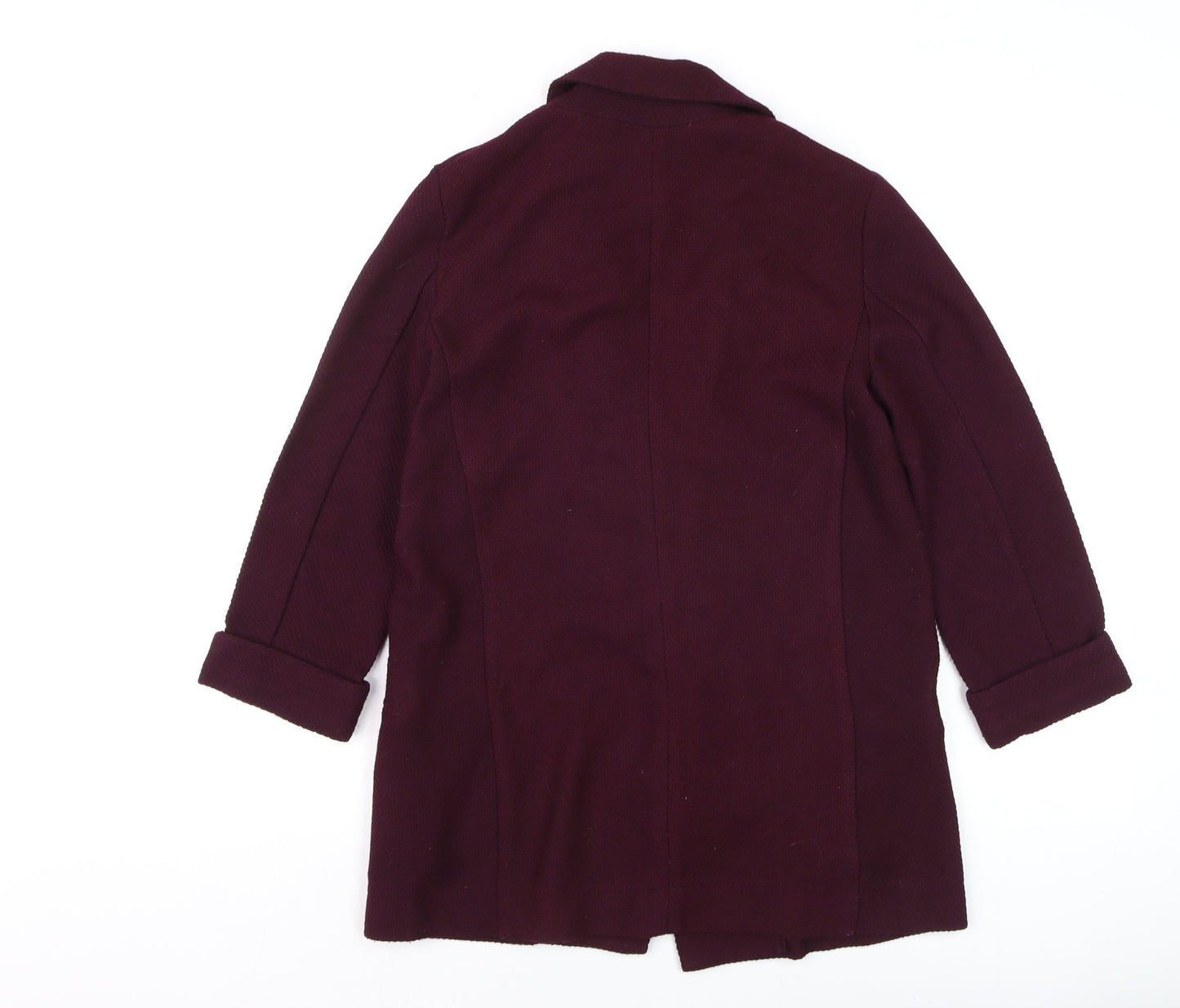 New Look Women's Purple Blazer Jacket Size 8 Mid Length 3/4 Sleeve