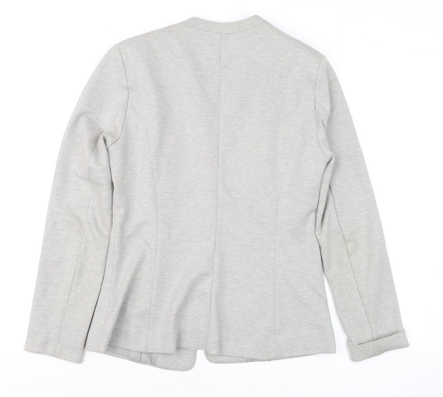 Reserved Women’s Grey Slim Fit Collarless Blazer Size 12