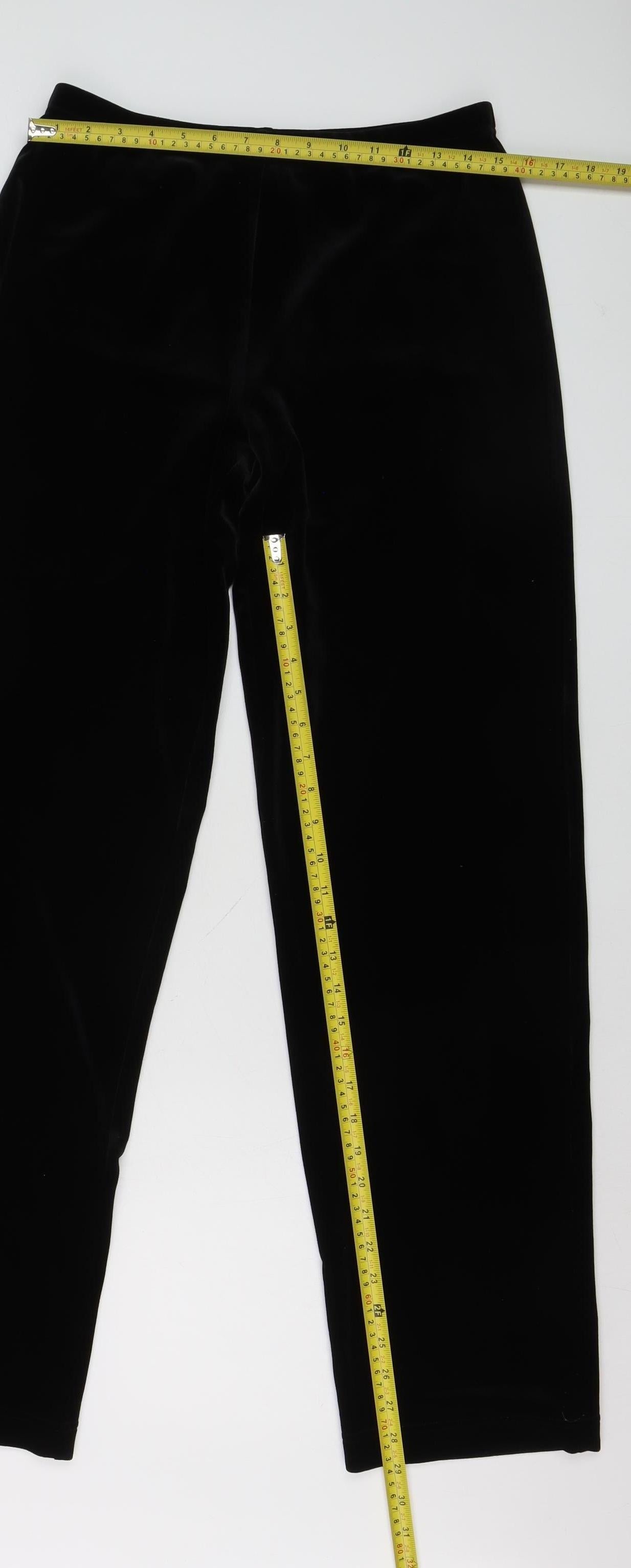 Georgedé Paris Women’s Black Velvet Leggings Size 12