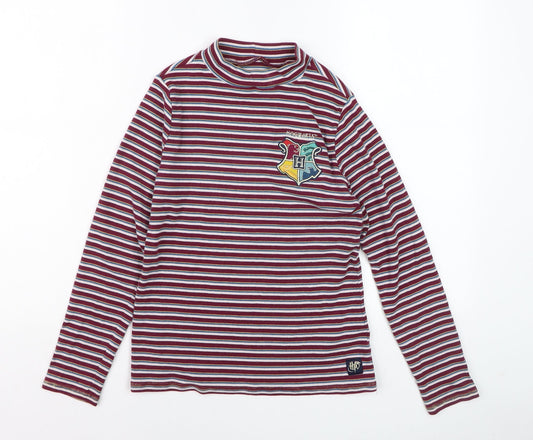 Marks and Spencer Girls Harry Potter Multicoloured Striped Long Sleeve Mock Neck T-Shirt 13-14 Years