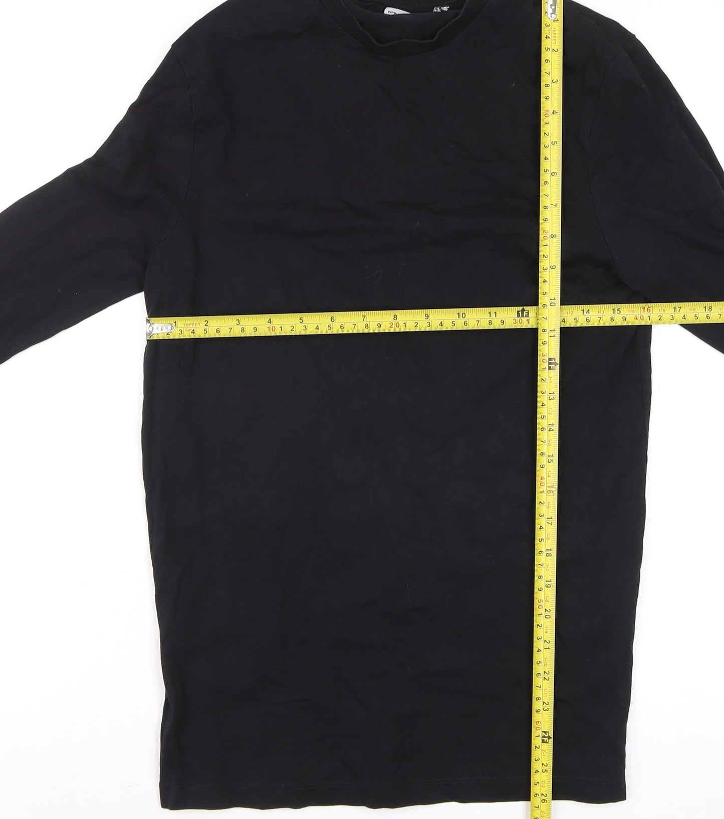 ASOS DESIGN Women's Black XS Long Sleeve Cotton Art Print T-Shirt