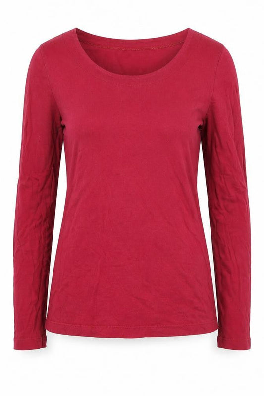 Nomads Womens Red Long Sleeve Cotton Jersey T-Shirt Size 8