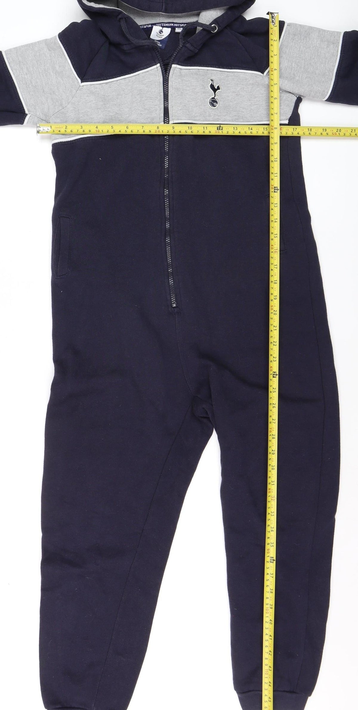 Tottenham Hotspur Boys Navy & Grey One Piece Hooded Pyjamas 11-12 Years