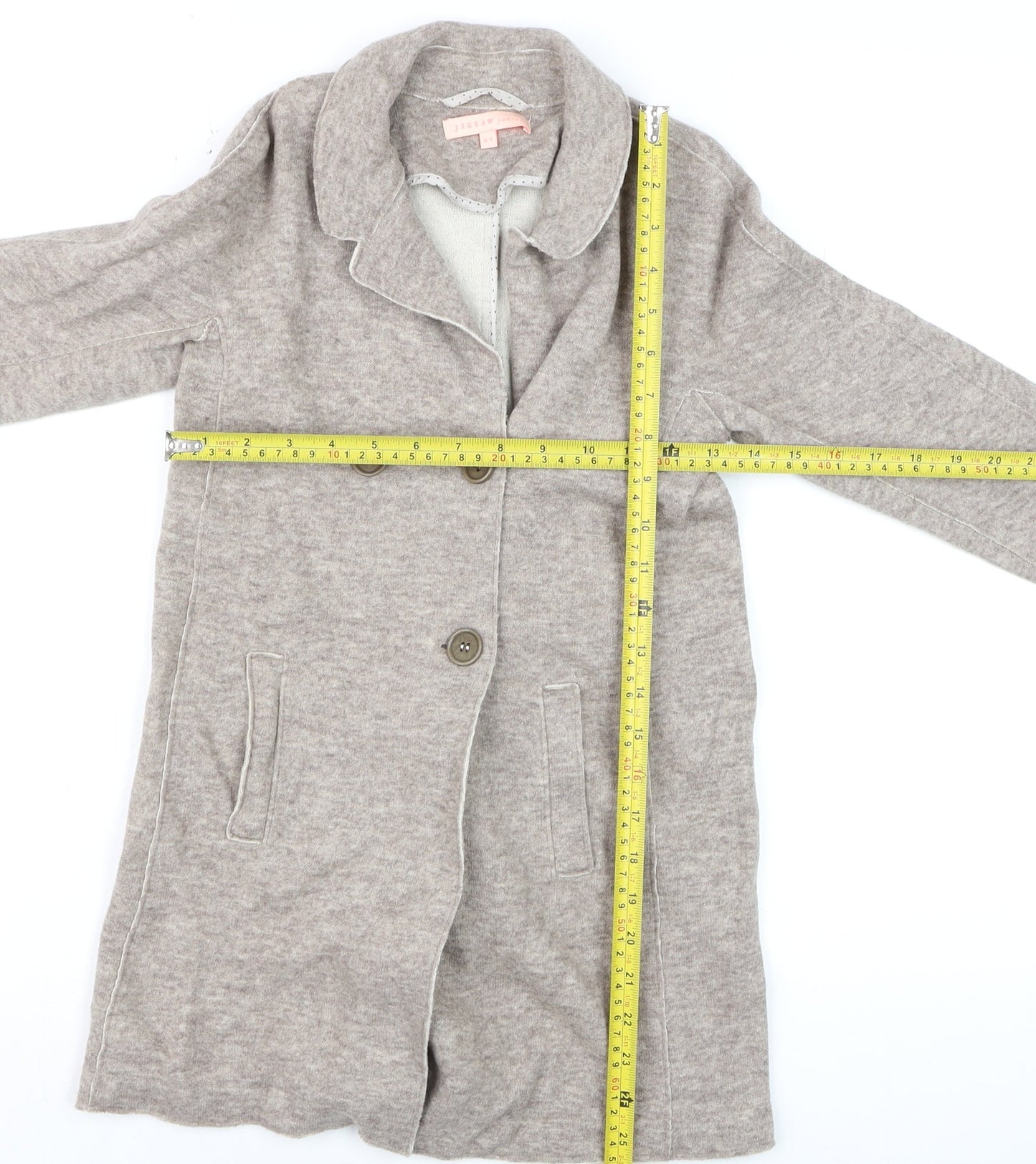 Jigsaw Junior Girls Beige Wool Blend Mid-Length Coat 8-9 Years