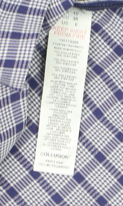 Collusion Womens Blue Check Pleated Wrap Skirt Size 10