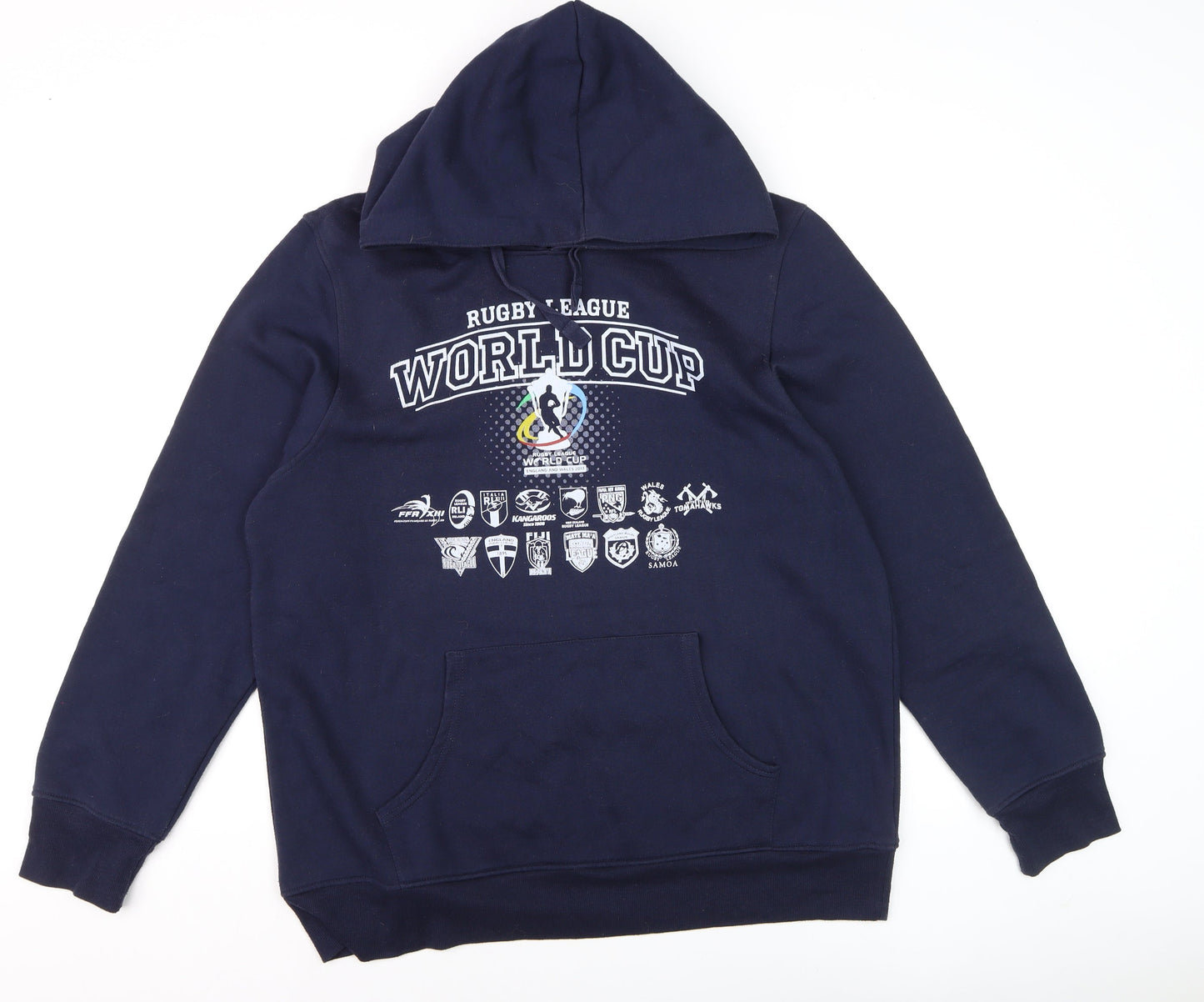 ISC Men's Blue Rugby World Cup Pullover Hoodie XL Fleece