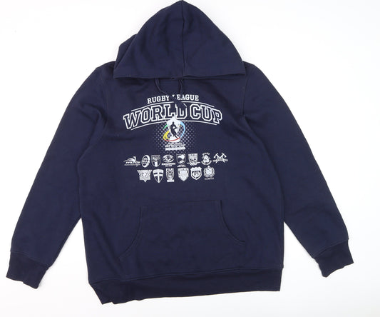 ISC Men's Blue Rugby World Cup Pullover Hoodie XL Fleece