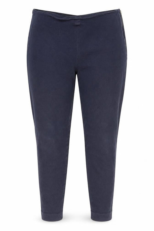 Front view of French Connection Women’s Blue Stretch High Rise Zip Leggings, size UK 12