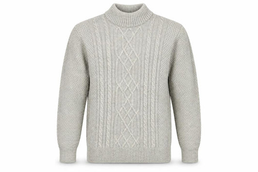 Next Men’s Beige Cable-Knit Roll Neck Jumper Size M