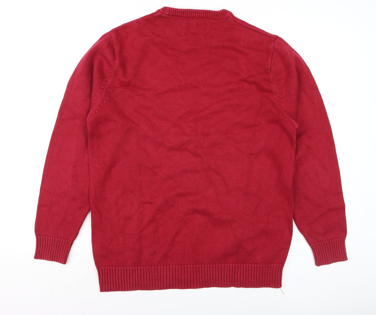 Maine New England Men's Red Cotton Crew Neck Jumper Size S