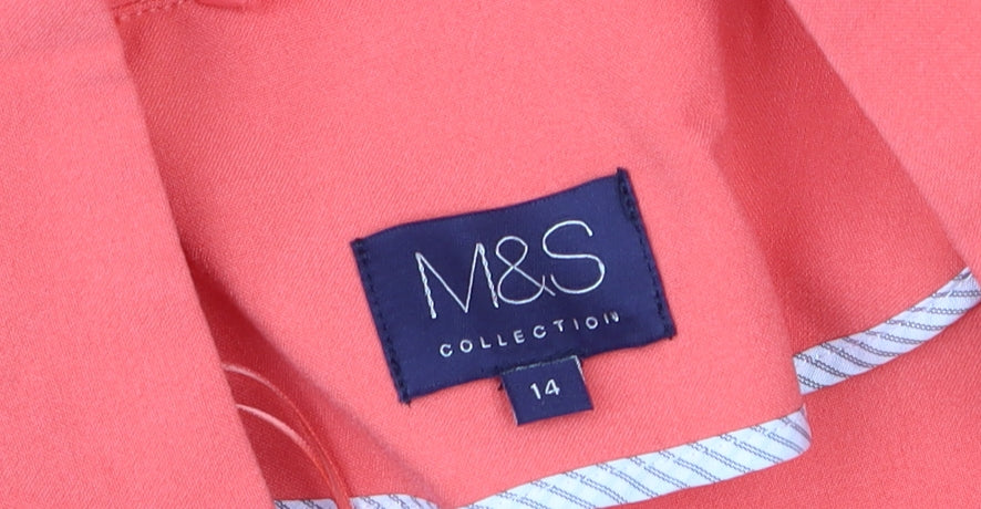 Marks and Spencer Women Orange Blazer Size 14 Regular Lightweight Jacket