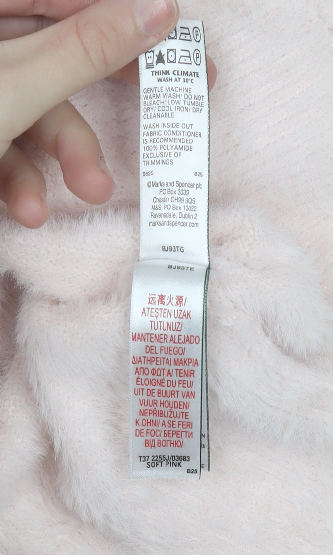 Marks and Spencer Womens Soft Pink L Pullover Knit Jumper