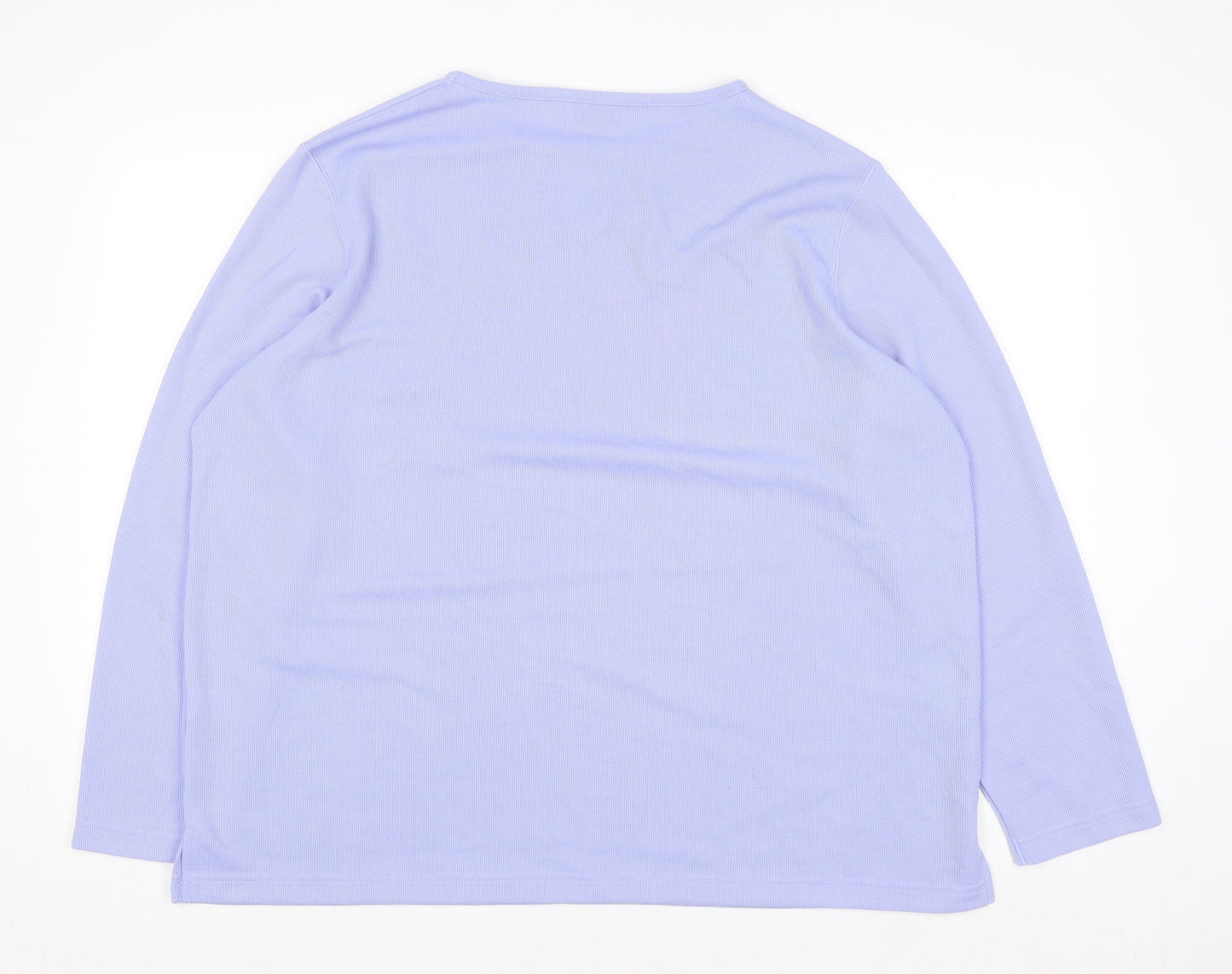 Bonmarché Women’s Purple Long Sleeve Keyhole Neck Jersey Top XL