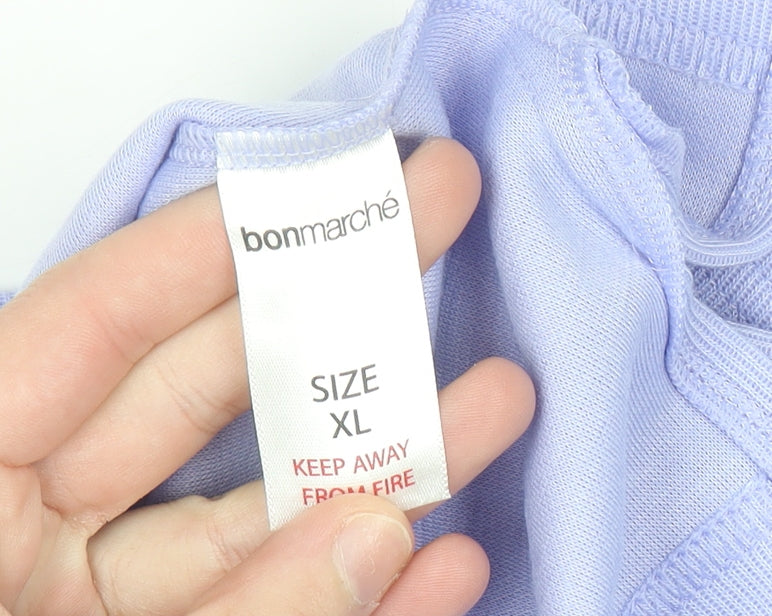Bonmarché Women’s Purple Long Sleeve Keyhole Neck Jersey Top XL