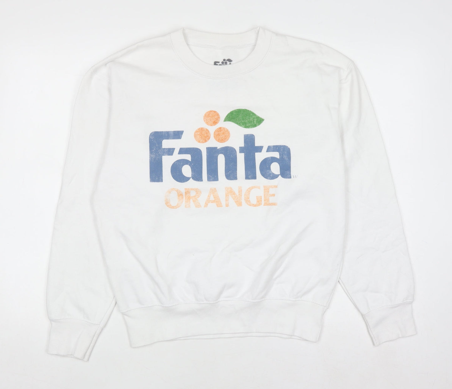 Fanta White XS Women's Graphic Crew Neck Pullover Sweatshirt