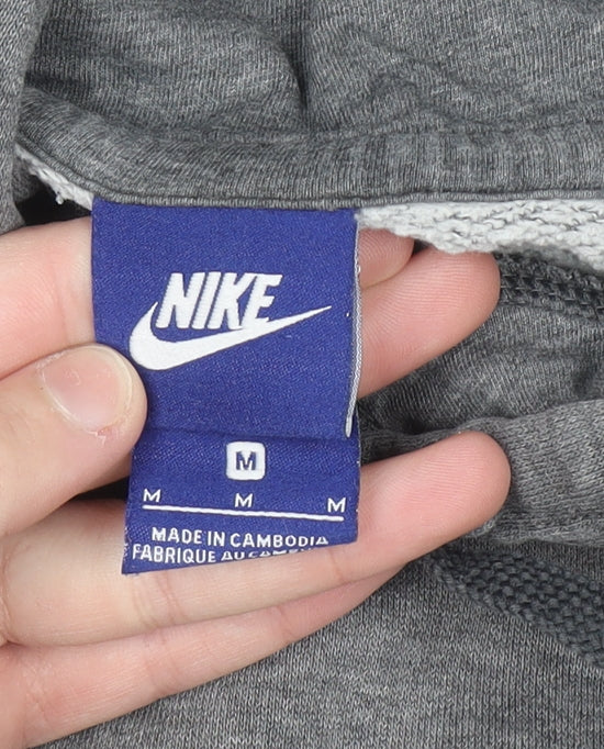 Nike Men's Grey Pullover Hoodie M Regular Fleece Sportswear