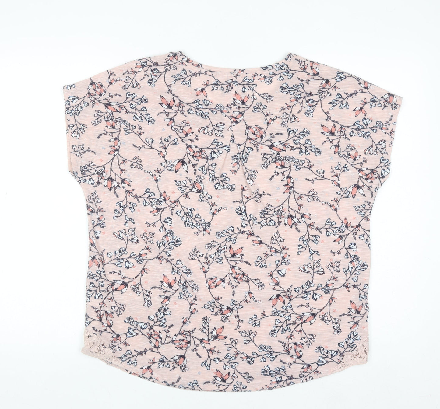 Marks and Spencer Per Una Women's Pink Floral Short Sleeve Blouse UK 14