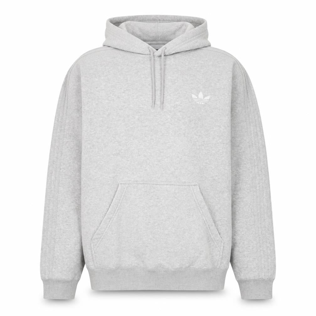 Adidas Men's Grey Pullover Hoodie Medium Logo Fleece Sweatshirt