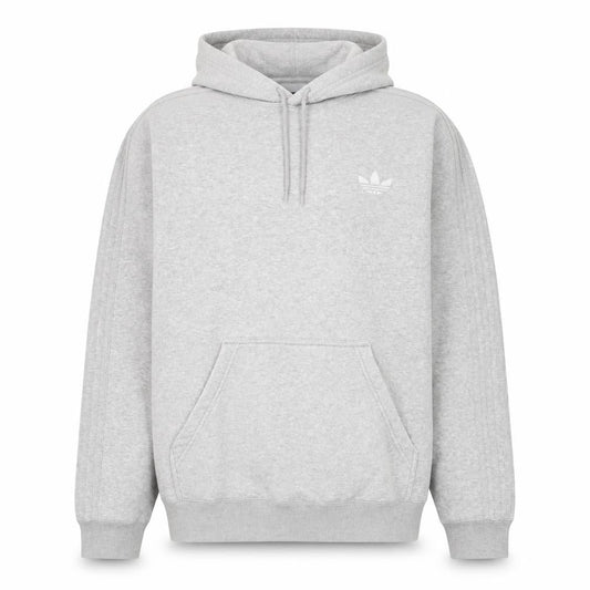Adidas Men's Grey Pullover Hoodie Medium Logo Fleece Sweatshirt