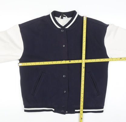 Zara Men Blue Varsity Jacket Size S Embroidered Paris Logo