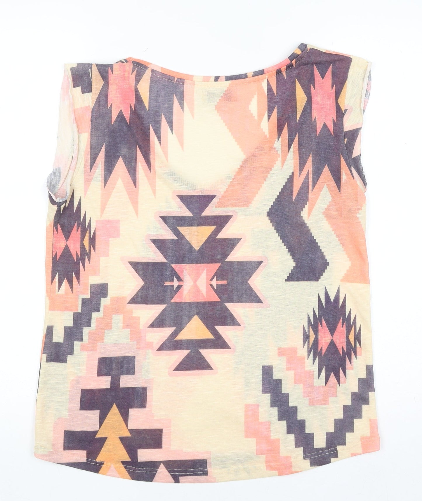 Zara Trafaluc Women's Multicoloured Aztec Print Sleeveless V-Neck Tank Top - Size 12