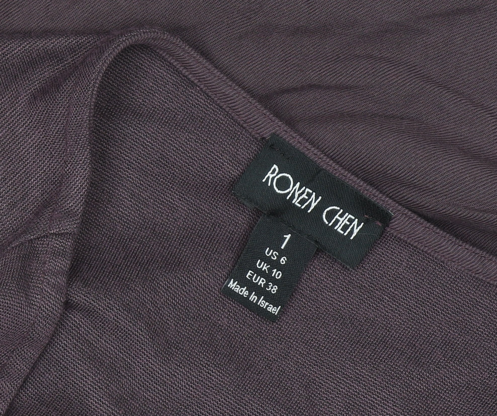 Ronen Chen Women's Purple Asymmetric Hi-Low Dress Size 10
