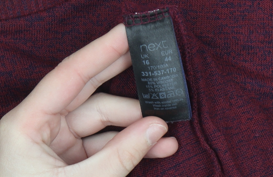 Next Women’s Burgundy Long Sleeve Viscose Blend Tunic Top Size 16