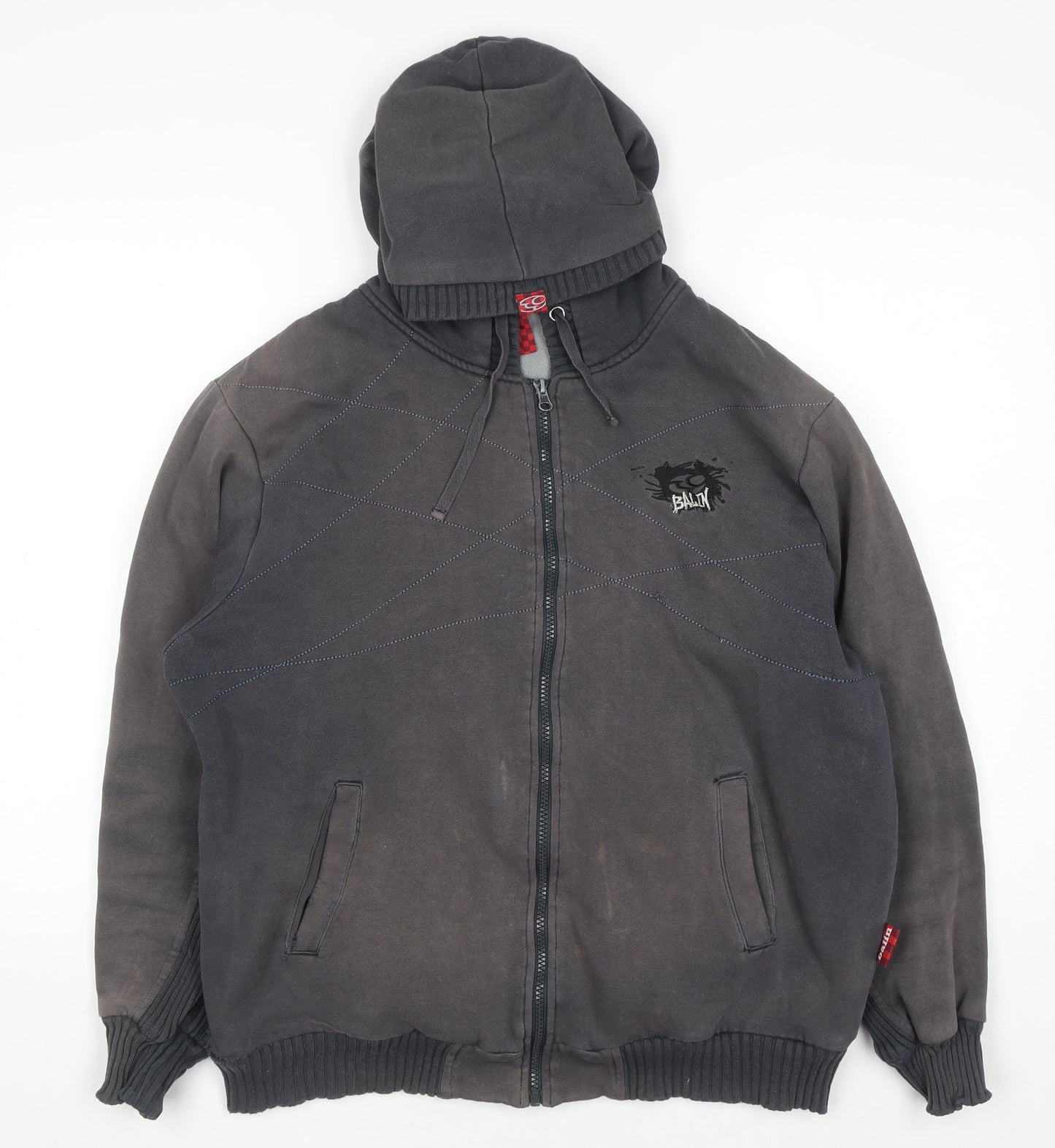 BAUM Men’s Grey Full Zip Fleece Hoodie M Regular Fit